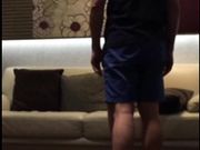 包臀连体裙大长腿美女秘书高级包厢被公司领导在地毯上啪啪潜规则,美女趴在沙发上男的从屁股后面狠狠的干!