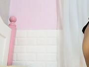 黑丝眼镜学妹口交深喉假鸡巴自缚坐插道具呻吟