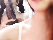 双女激情包臀裙红色丝袜道具大屌骑乘插穴