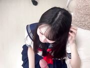 JK制服少女口交＋发交 最后精液喷射在头发上