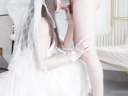 花嫁婚纱真的美哭了！ 口交中出