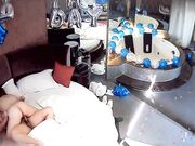 热恋中的年轻情侣把宾馆布置的很浪漫然后激情啪啪啪大屁股女友非常主动很骚
