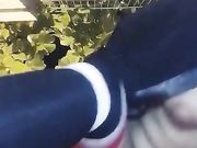 美女与男友寒冷夜晚在大街上啪啪